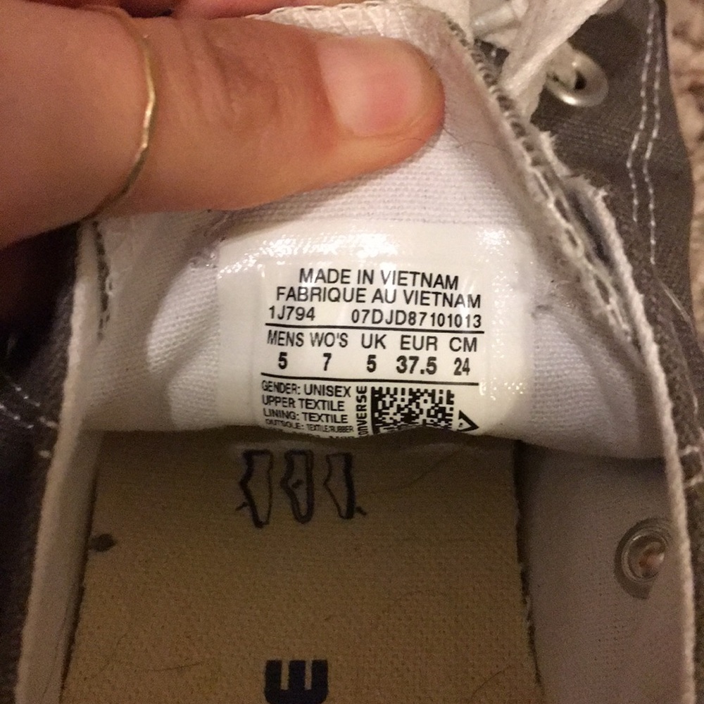 Grey converse women sz.7 - Picture 3 of 5